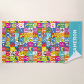 Dr. Seuss's ABC-Muster für farbenfrohe Blockbuchst Strandtuch (Vorderseite)