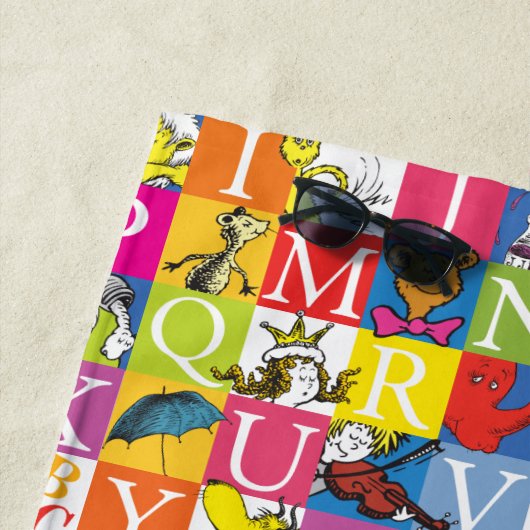 Dr. Seuss's ABC-Muster für farbenfrohe Blockbuchst Strandtuch (Beispiel)