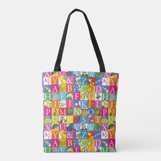 Dr. Seuss's ABC-Muster für farbenfrohe Blockbuchst Tasche (Rückseite)
