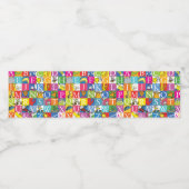 Dr. Seuss's ABC-Muster für farbenfrohe Blockbuchst Wasserflaschenetikett (Einzelnes Label)