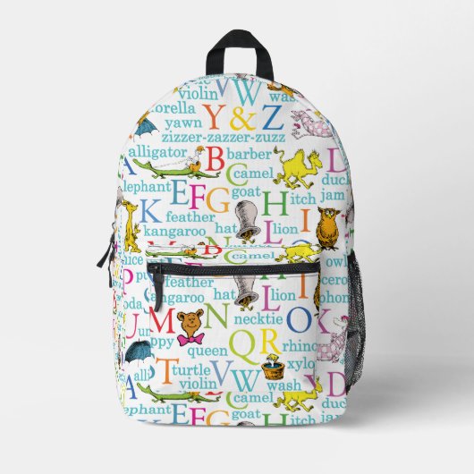 Dr. Seuss's ABC-Muster mit Worten Bedruckter Rucksack (Vorderseite)