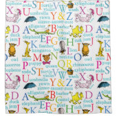 Dr. Seuss's ABC-Muster mit Worten Duschvorhang (Vorderseite)