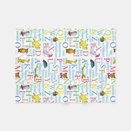 Dr. Seuss's ABC-Muster mit Worten Fleecedecke (Vorderseite (Horizontal))