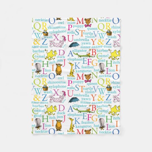 Dr. Seuss's ABC-Muster mit Worten Fleecedecke (Vorderseite)