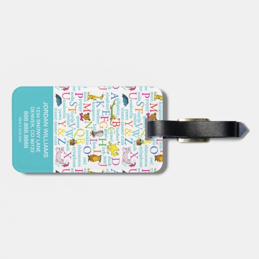 Dr. Seuss's ABC-Muster mit Worten Gepäckanhänger (Rückseite horizontal)