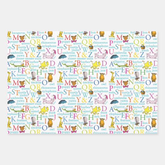 Dr. Seuss's ABC-Muster mit Worten Geschenkpapier Set (Vorderseite)