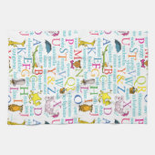 Dr. Seuss's ABC-Muster mit Worten Geschirrtuch (Horizontal)