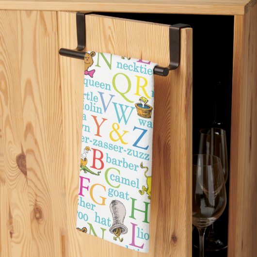 Dr. Seuss's ABC-Muster mit Worten Geschirrtuch (Drittel gefaltet)