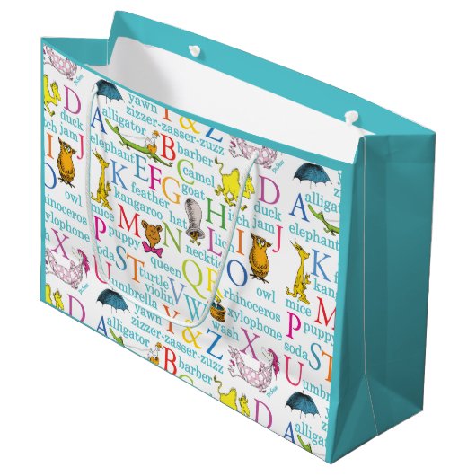 Dr. Seuss's ABC-Muster mit Worten Große Geschenktüte (Vorderseite Schrägansicht)