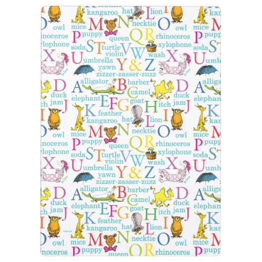 Dr. Seuss's ABC-Muster mit Worten Klemmbrett (Rückseite)