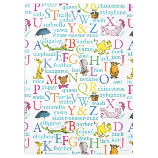 Dr. Seuss's ABC-Muster mit Worten Klemmbrett (Rückseite)