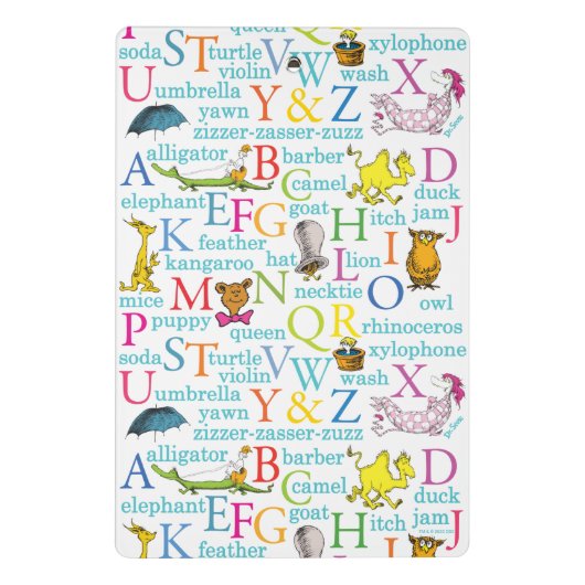 Dr. Seuss's ABC-Muster mit Worten Mini Klemmbrett (Rückseite)