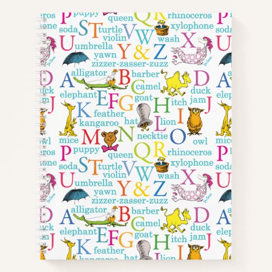 Dr. Seuss's ABC-Muster mit Worten Notizblock (Vorderseite)