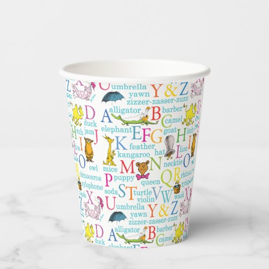 Dr. Seuss's ABC-Muster mit Worten Pappbecher (Rückseite)