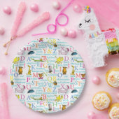 Dr. Seuss's ABC-Muster mit Worten Pappteller (Party)