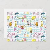 Dr. Seuss's ABC-Muster mit Worten Postkarte (Vorne/Hinten)