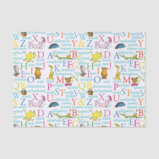 Dr. Seuss's ABC-Muster mit Worten Seidenpapier (Vorderseite)