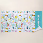 Dr. Seuss's ABC-Muster mit Worten Strandtuch (Vorderseite)