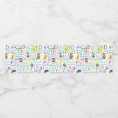 Dr. Seuss's ABC-Muster mit Worten Wasserflaschenetikett (Einzelnes Label)