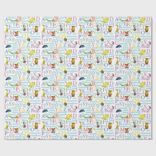 Dr. Seuss's ABC Pattern with Words Geschenkpapier (Flach)