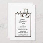 Dr. Stethoscope Graduation Party Einladung (Vorne/Hinten)