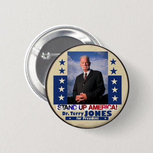Dr. Terry Jones für Präsidenten 2012 Button (Vorne & Hinten)