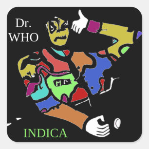 DR WHO INDICA QUADRATISCHER AUFKLEBER