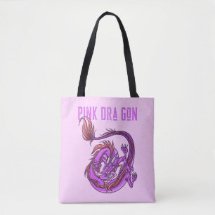 Dra Gon - Pink-Drache Comic-Stil Tasche