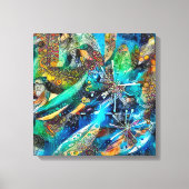 Dracaena Abstrakt Calm Blue, gedehnte Leinwand (Vorderseite)