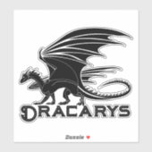 Dracarys Black Dragon Silhouette Sticker (Blatt)