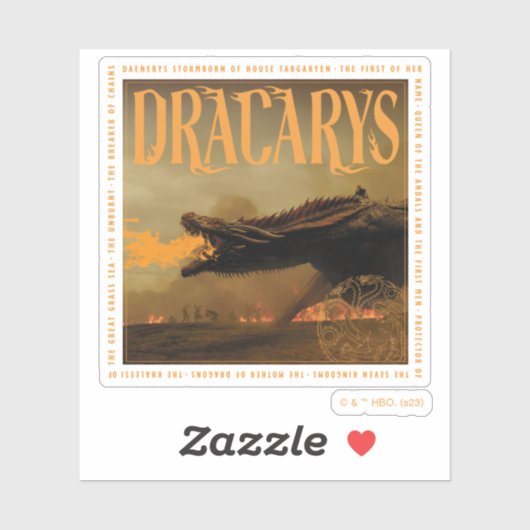 "Dracarys" Drogon Breathing Fire Graphic Aufkleber (Blatt)