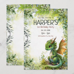 Drache 1. Geburtstagsfeier Fantasy-Drachen Geburts Save The Date