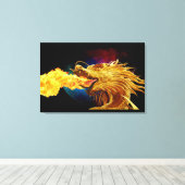 Drache 3 Leinwand Kunstmauer (Insitu (Holzboden))