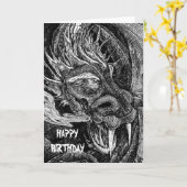 Drache-"alles Gute zum Geburtstag" Karte (Gelbe Blume)