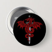 Drache-Alter - Drache-Klinge-Button Button (Vorne & Hinten)