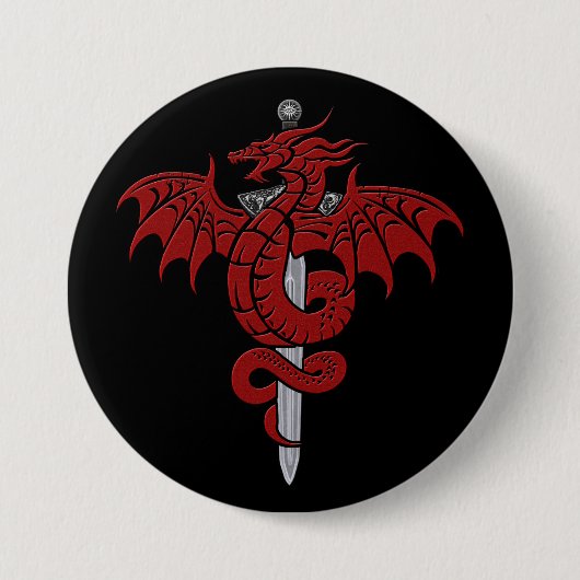 Drache-Alter - Drache-Klinge-Button Button (Vorderseite)