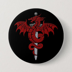 Drache-Alter - Drache-Klinge-Button Button