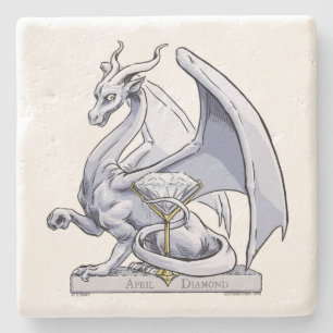 Drache Aprils Birthstone: Diamant Steinuntersetzer