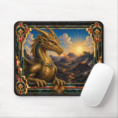 Drache, Art Deco Mythisch Mousepad (Mit Mouse)