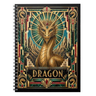 Drache, Art Deco Mythisch Notizblock