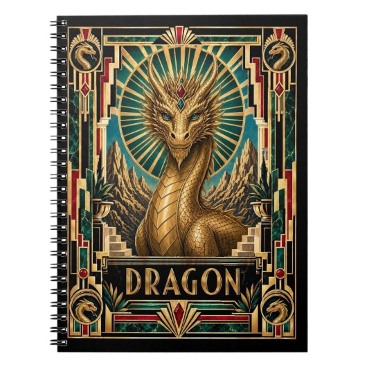 Drache, Art Deco Mythisch Notizblock (Vorderseite)