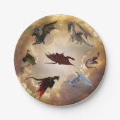 Drache Arten Spaß Fantasy Pappteller (Vorderseite)