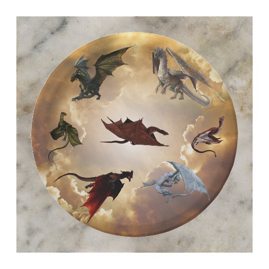 Drache Arten Spaß Fantasy Pappteller