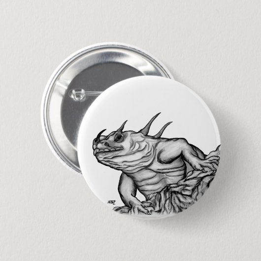 Drache auf dem Felsen Button (Vorne & Hinten)
