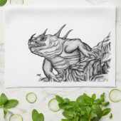 Drache auf dem Felsen Geschirrtuch (Gefaltet)