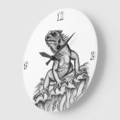 Drache auf dem Felsen Große Wanduhr (Winkel)
