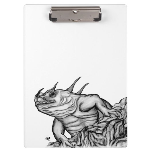 Drache auf dem Felsen Klemmbrett (Vorderseite)