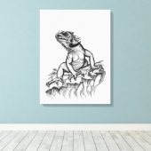 Drache auf dem Felsen Leinwanddruck (Insitu (Holzboden))