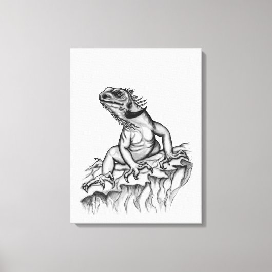 Drache auf dem Felsen Leinwanddruck (Vorderseite)