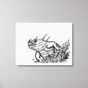 Drache auf dem Felsen Leinwanddruck